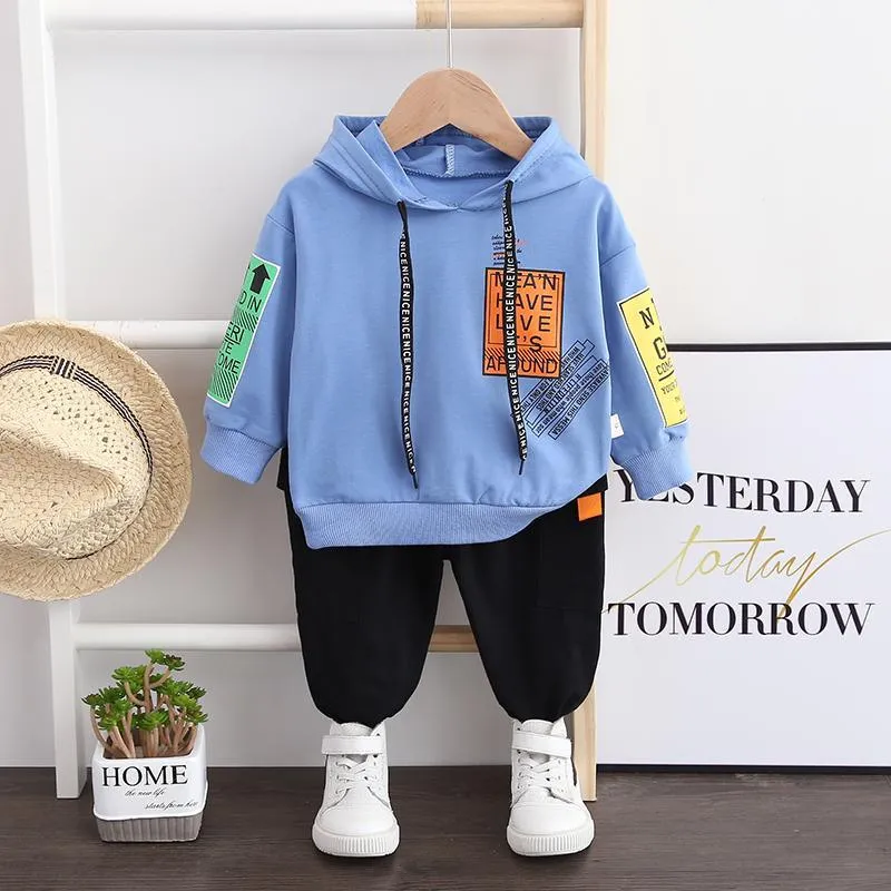 2-piece Letter Hoodie and Pants Set(No Shoes) Children's Clothing