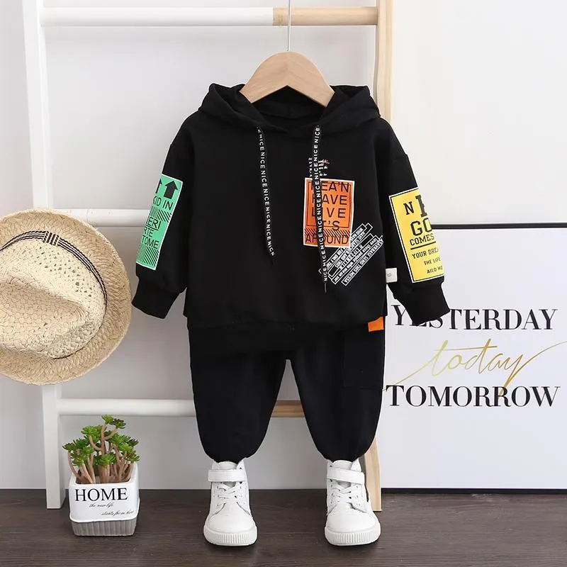 2-piece Letter Hoodie and Pants Set(No Shoes) Children's Clothing