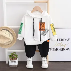 2-piece Letter Hoodie and Pants Set(No Shoes) Children's Clothing