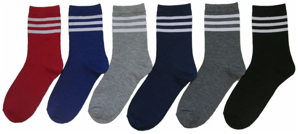 children's ankle socks - solid w/ white stripes - sizes 4-6 Case of 360