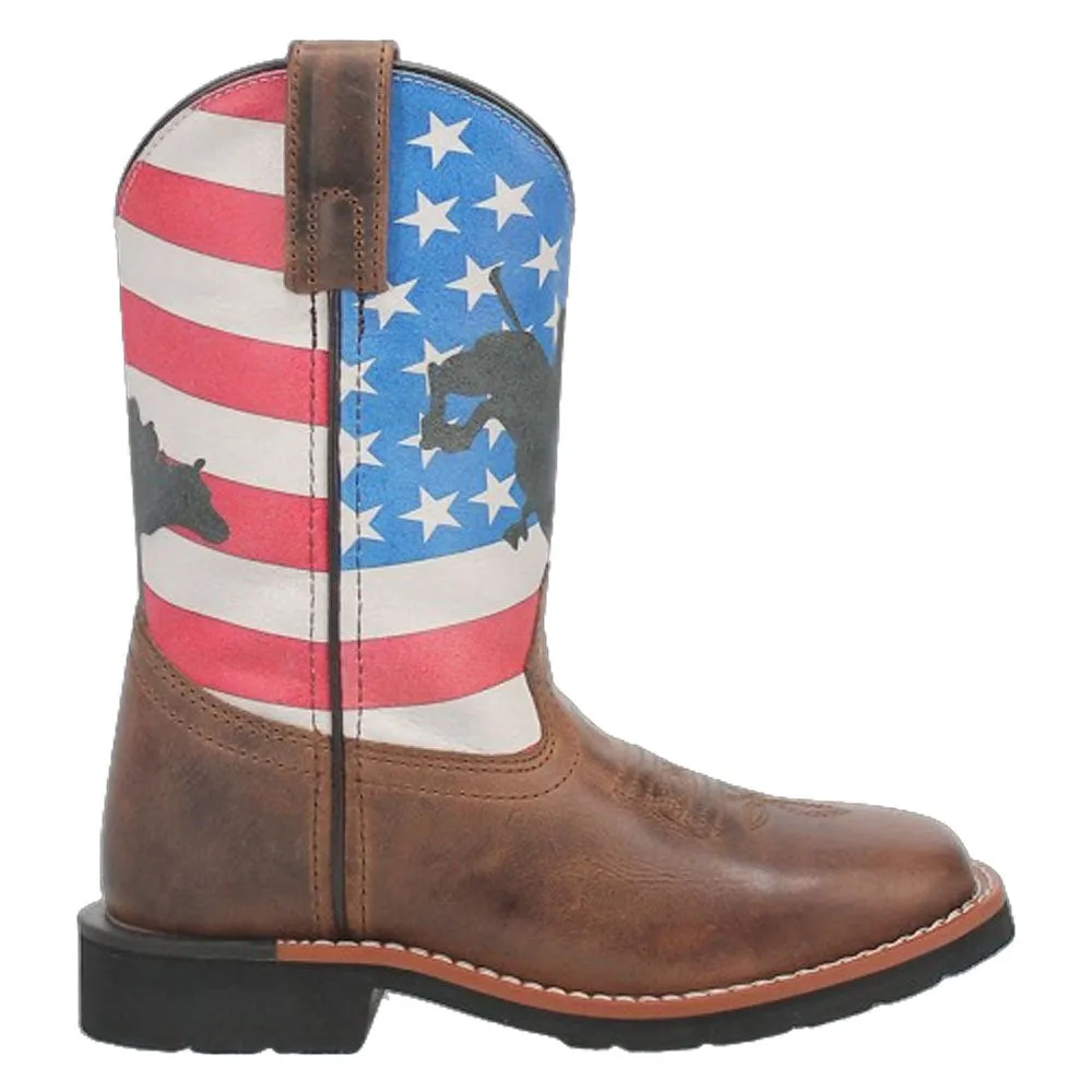 DPC2823 DPC3823 Dan Post Youth Buck Leather Square Toe Cowboy Boot