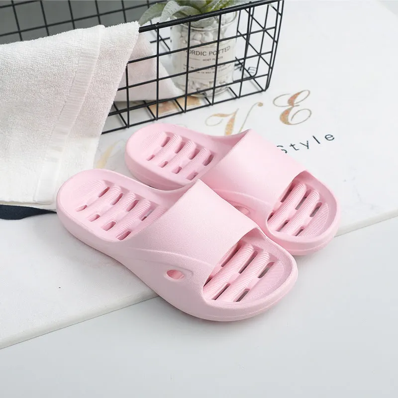 Dunnmall Tuochi Shoes Bathroom Slippers for Women Summer Interior Home Couple Hollow out Bath Non-Slip Mute Children's Slippers for Men