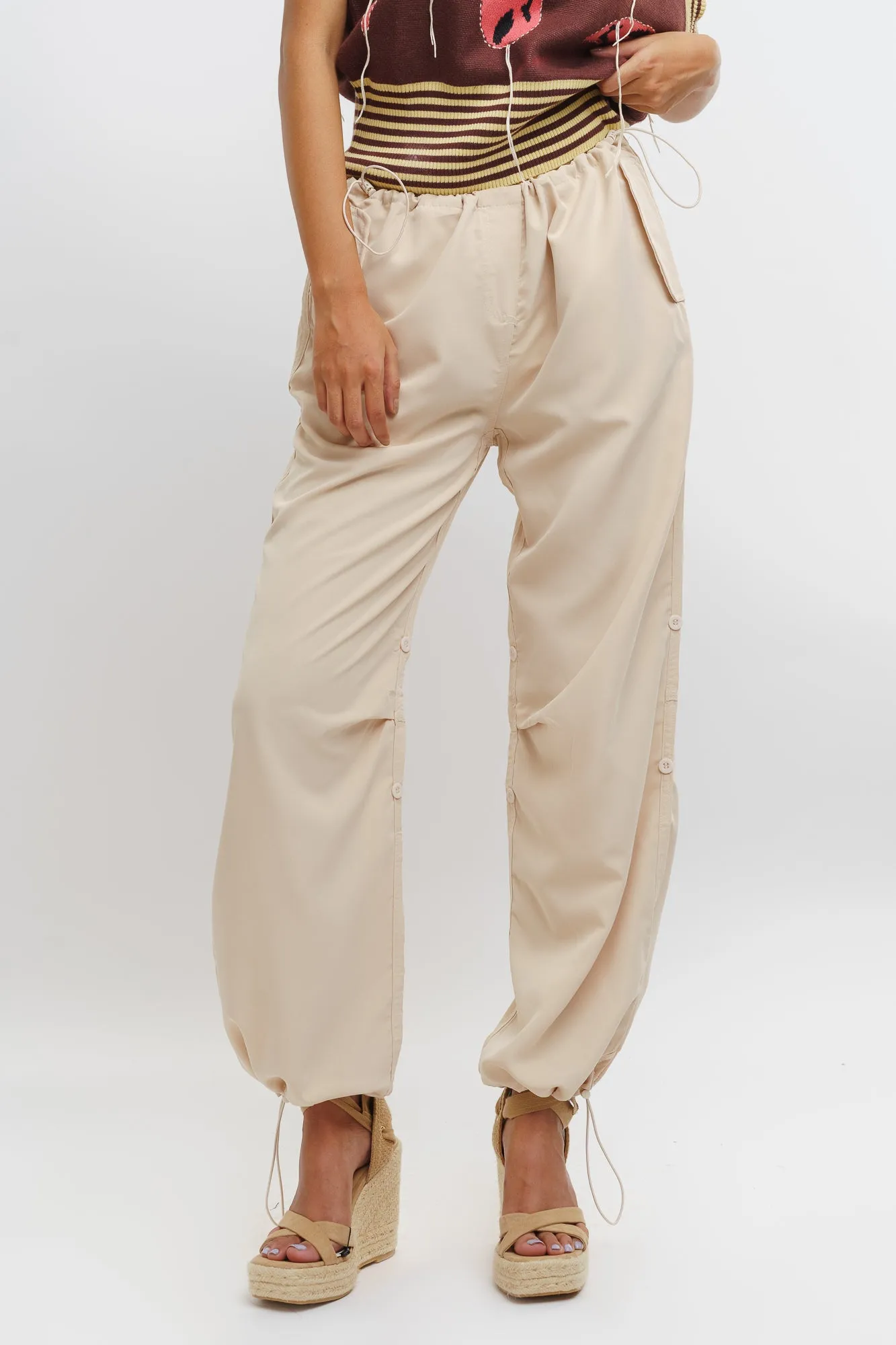 Ecru Parachute Pants