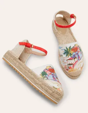 Flatform Espadrilles-Ivory, Paradise Bay