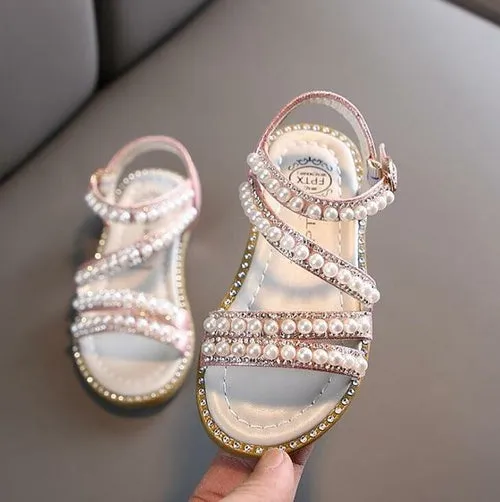 Girl Sandals Summer Fashion Kids Baby Girls Bling Rhinestone Princess