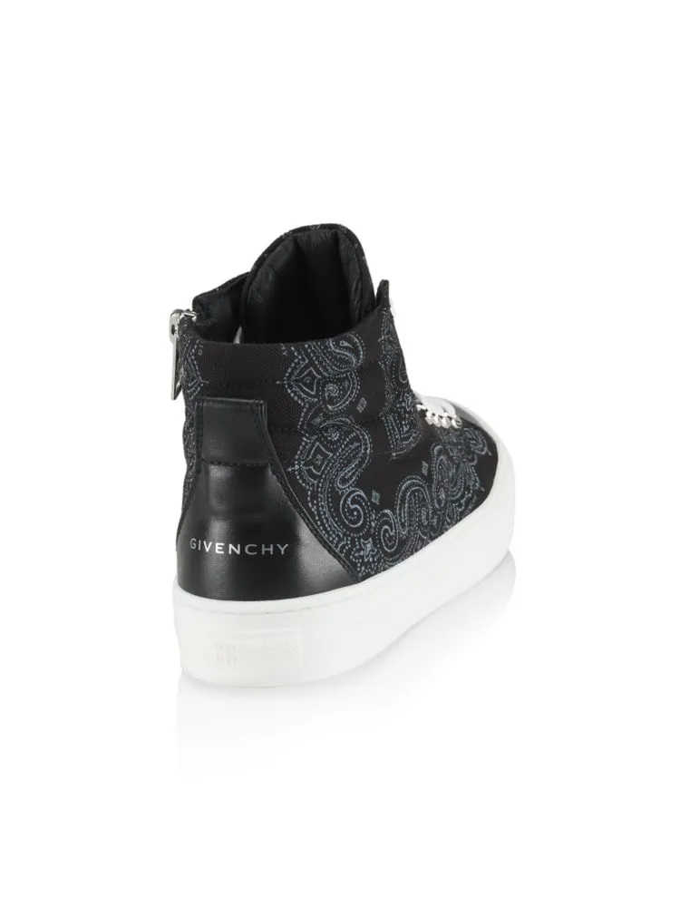 Givenchy children's high top sneakers with bandana, black