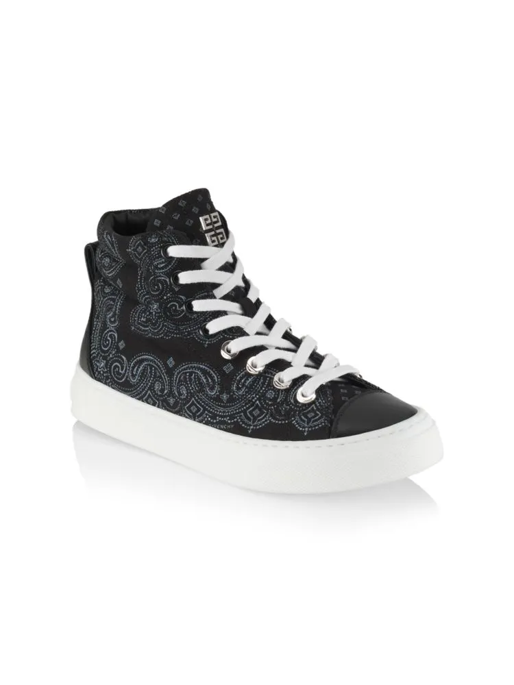 Givenchy children's high top sneakers with bandana, black