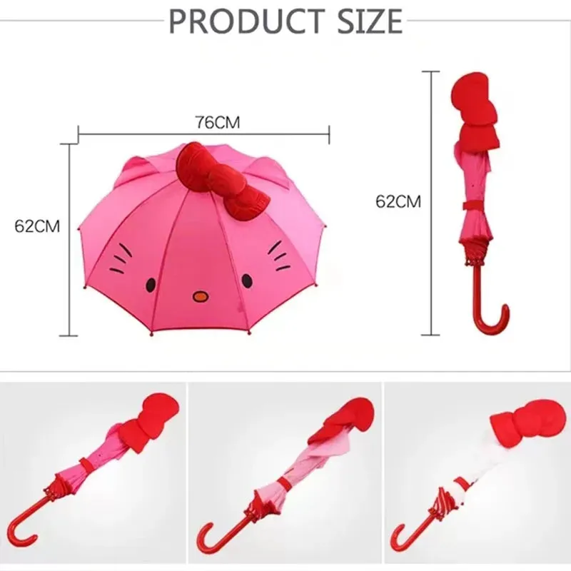 Kids Umbrella Cute Cartoon Hello Kitty Children's Stick Umbrella