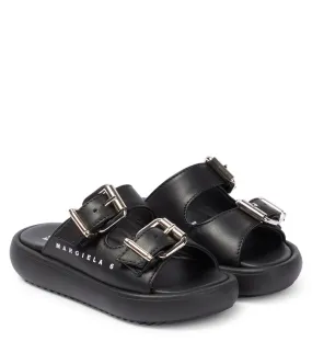 Leather sandals with buckles MM6 Maison Margiela, black