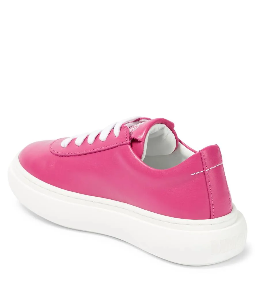 Leather sneakers with MM6 Maison Margiela logo, pink