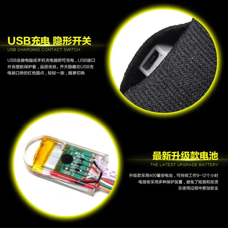 Led Usb Recharge Glowing Hook Loop Shoes For Kids