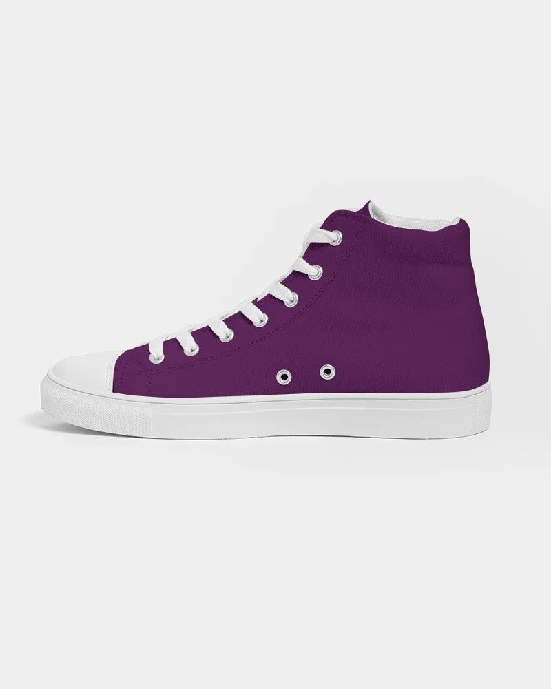 Medium Dark Purple Men's High-top Canvas Sneakers | Men's | Medium Dark Pure Purple | C50M100Y0K60