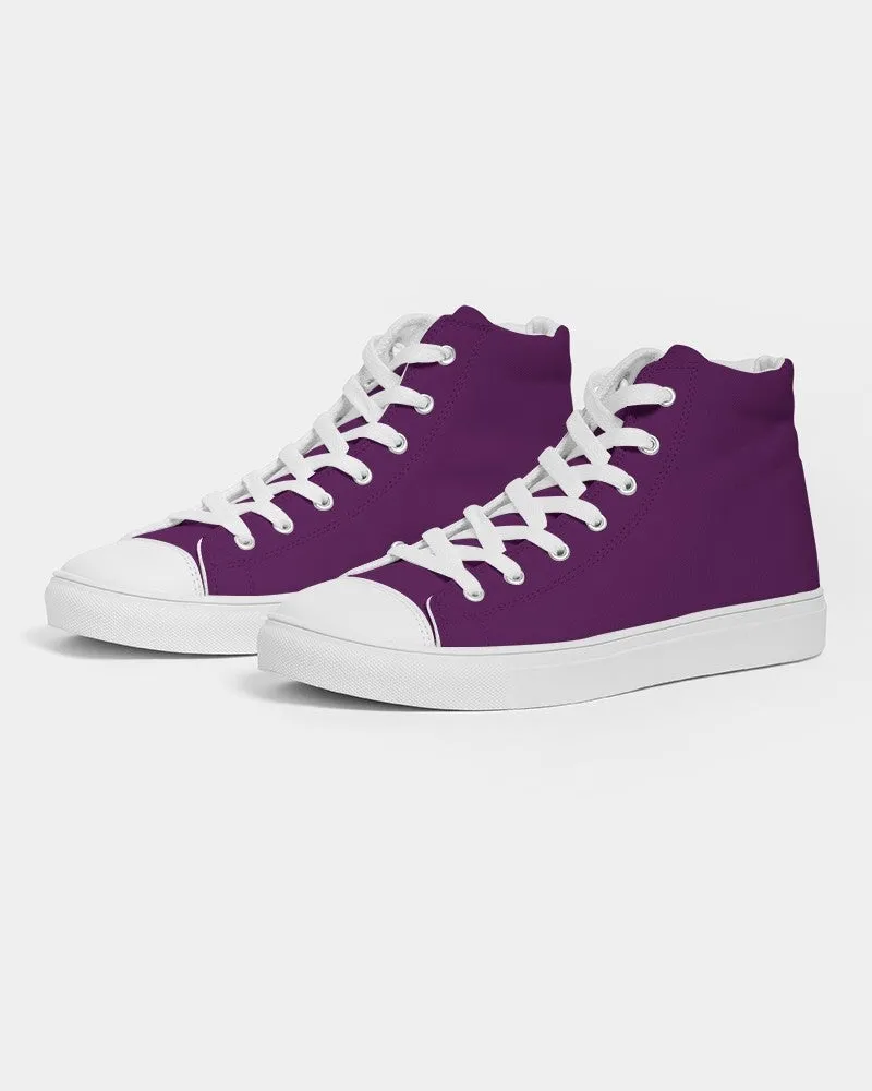 Medium Dark Purple Men's High-top Canvas Sneakers | Men's | Medium Dark Pure Purple | C50M100Y0K60