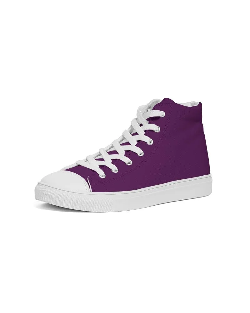 Medium Dark Purple Men's High-top Canvas Sneakers | Men's | Medium Dark Pure Purple | C50M100Y0K60