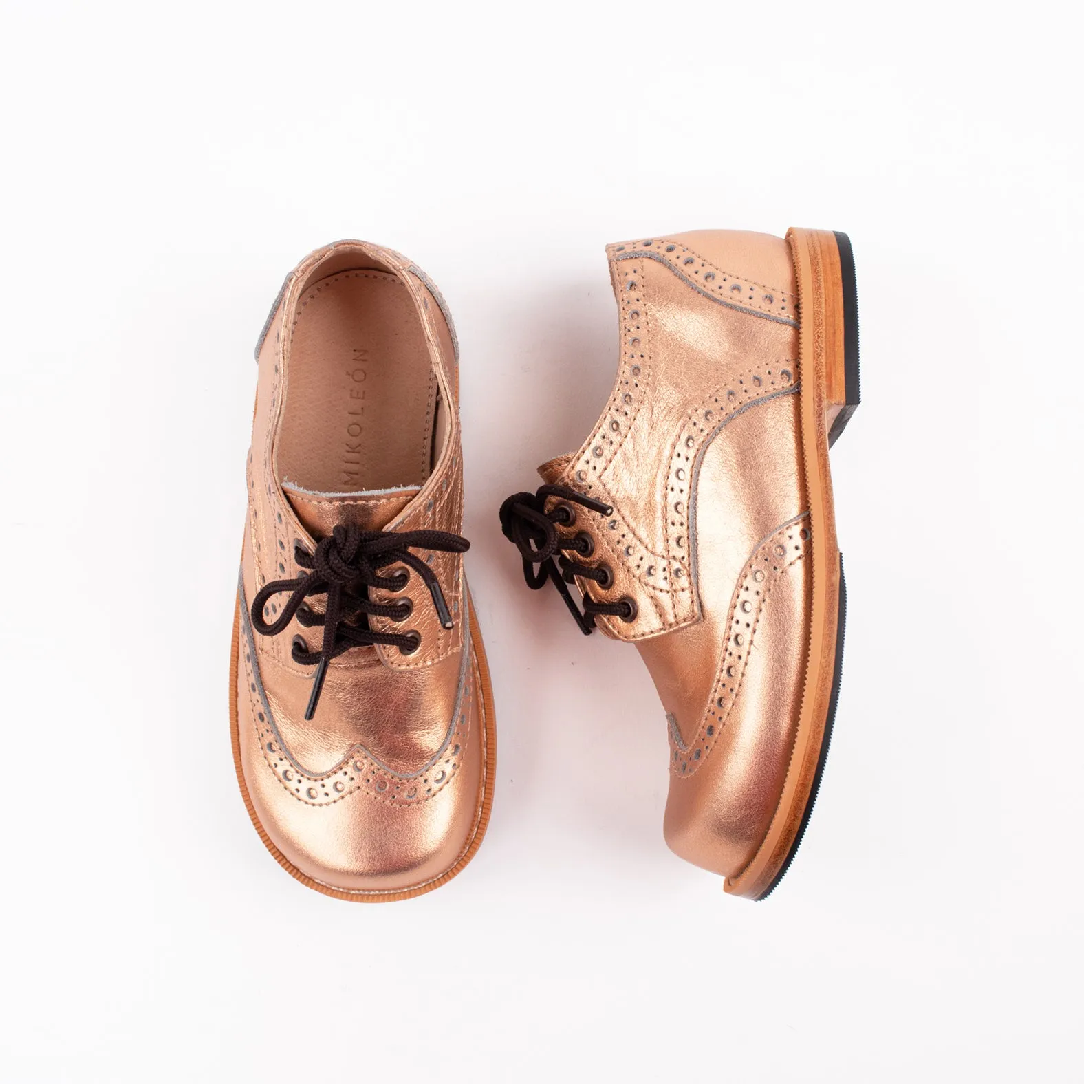 MK22625 - Brogue Oxfords Shoes Rose Gold [Children's Leather Shoes]