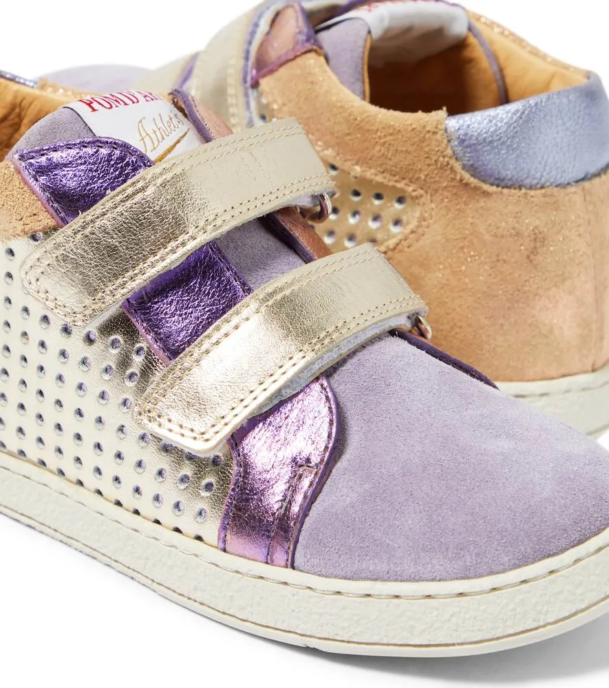 Mousse Easy Top sneakers in leather and suede Pom d'Api, multicolor