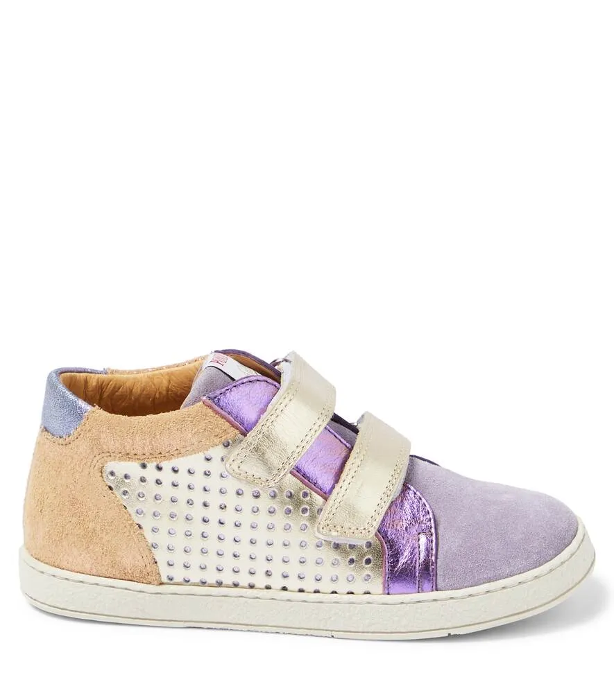 Mousse Easy Top sneakers in leather and suede Pom d'Api, multicolor