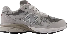 New Balance 990v3 Little Kid 'Grey' sneakers, gray