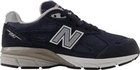 New Balance 990v3 Little Kid 'Navy' sneakers, blue