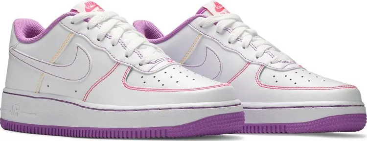 Nike Air Force 1 '07 Low GS 'Contrast Stitch - Fuchsia Glow', White