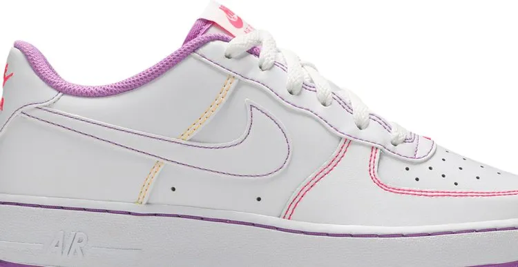 Nike Air Force 1 '07 Low GS 'Contrast Stitch - Fuchsia Glow', White