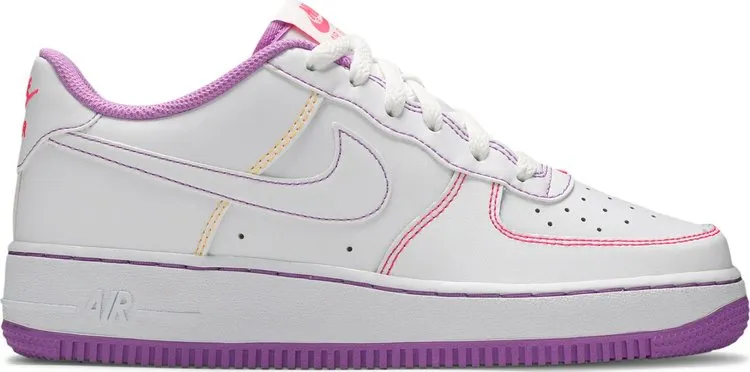 Nike Air Force 1 '07 Low GS 'Contrast Stitch - Fuchsia Glow', White