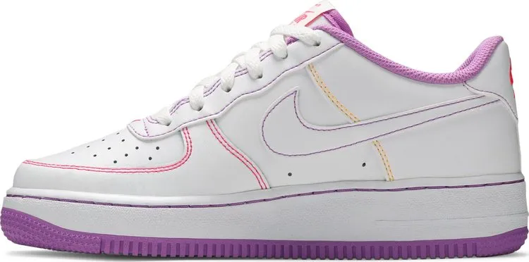 Nike Air Force 1 '07 Low GS 'Contrast Stitch - Fuchsia Glow', White