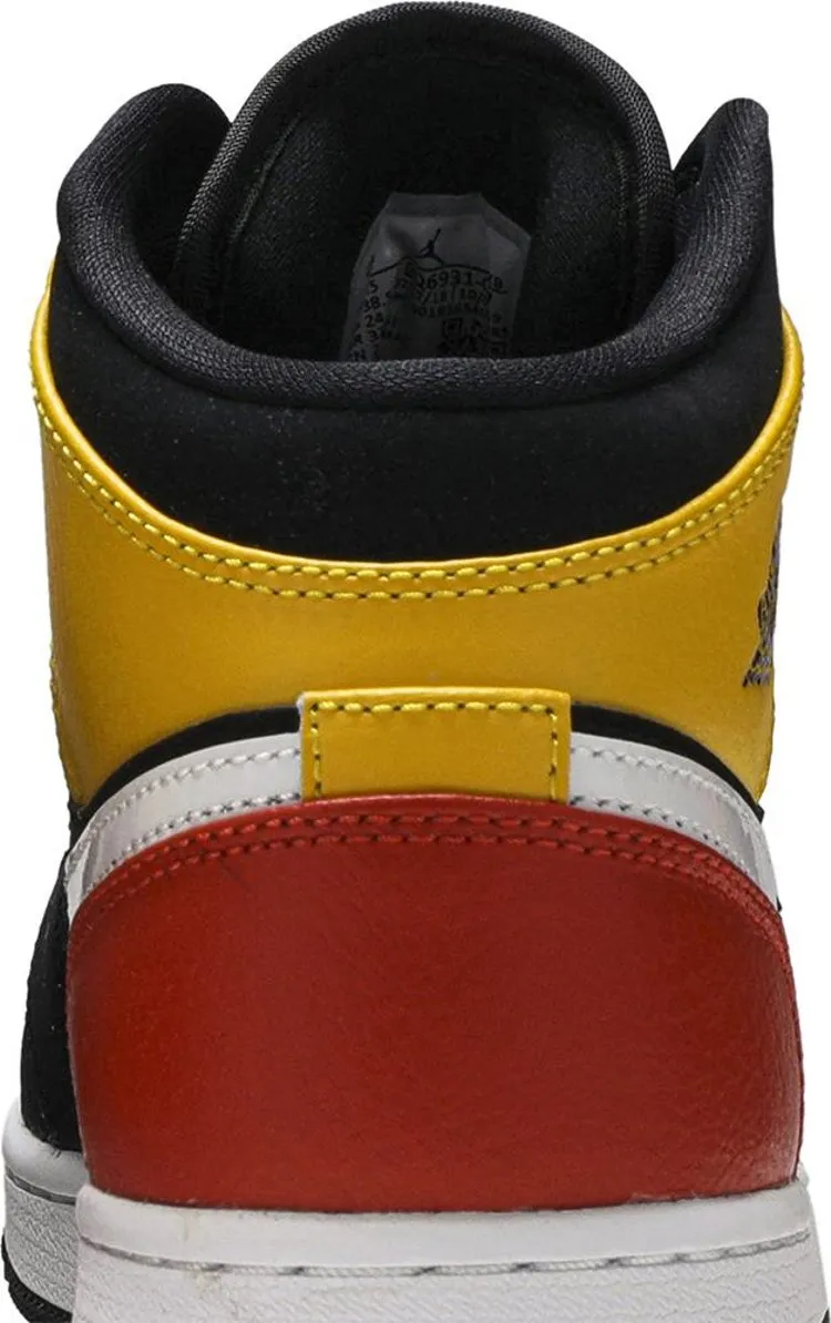 Nike Air Jordan 1 Mid SE GS 'Amarillo Team Orange' Black