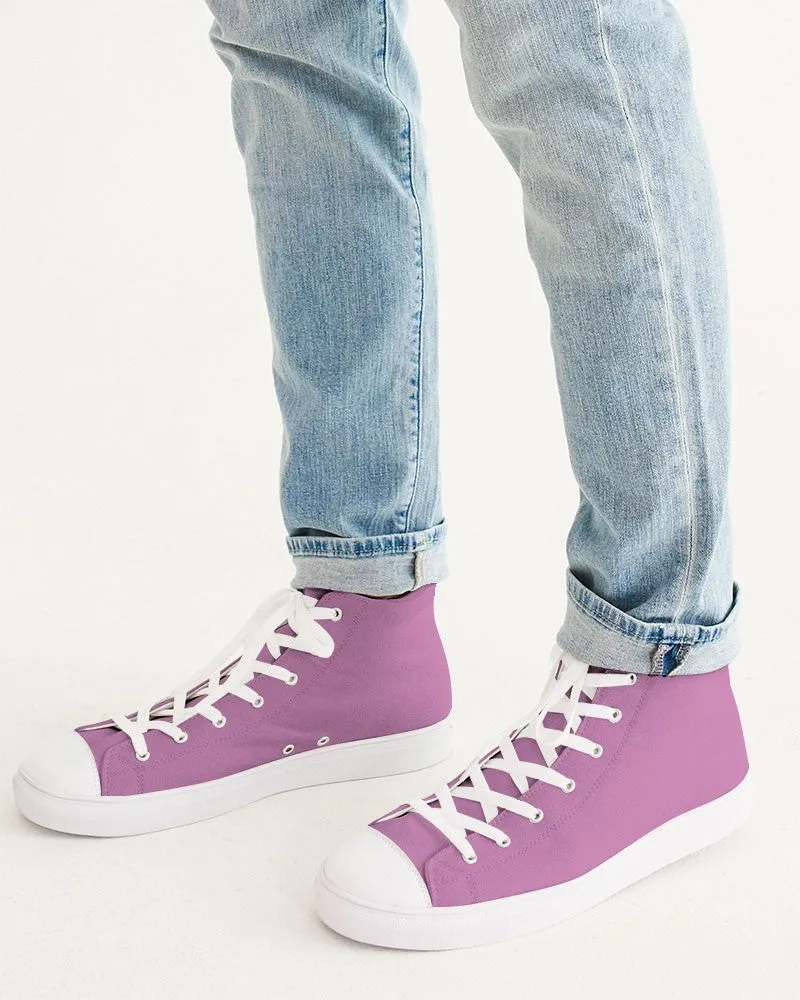 Pastel Magenta Purple Men's High-top Canvas Sneakers | Men's | Bright Pastel Magenta Purple | C15M60Y0K0