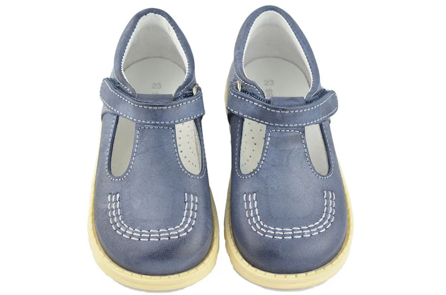 Petit Shoes Boys Blue T-Bar Shoe