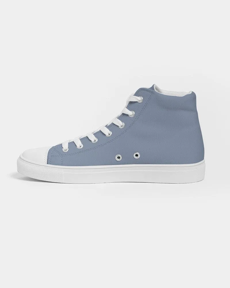 Shaded Pale Pastel Blue Gray High-Top Canvas Sneakers | Men's | C30M15Y0K30