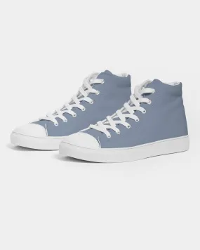 Shaded Pale Pastel Blue Gray High-Top Canvas Sneakers | Men's | C30M15Y0K30