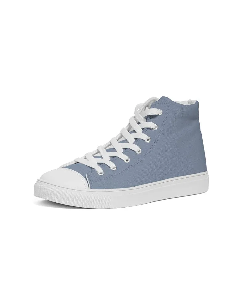 Shaded Pale Pastel Blue Gray High-Top Canvas Sneakers | Men's | C30M15Y0K30