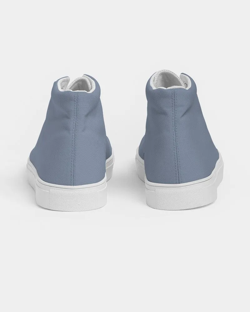 Shaded Pale Pastel Blue Gray High-Top Canvas Sneakers | Men's | C30M15Y0K30