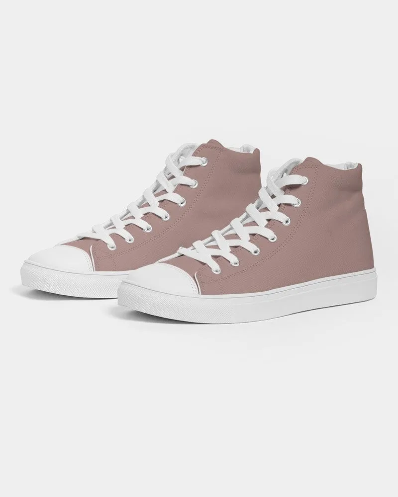 Shaded Pale Pastel Red Brown High-Top Canvas Sneakers | Men's | C0M30Y22K30