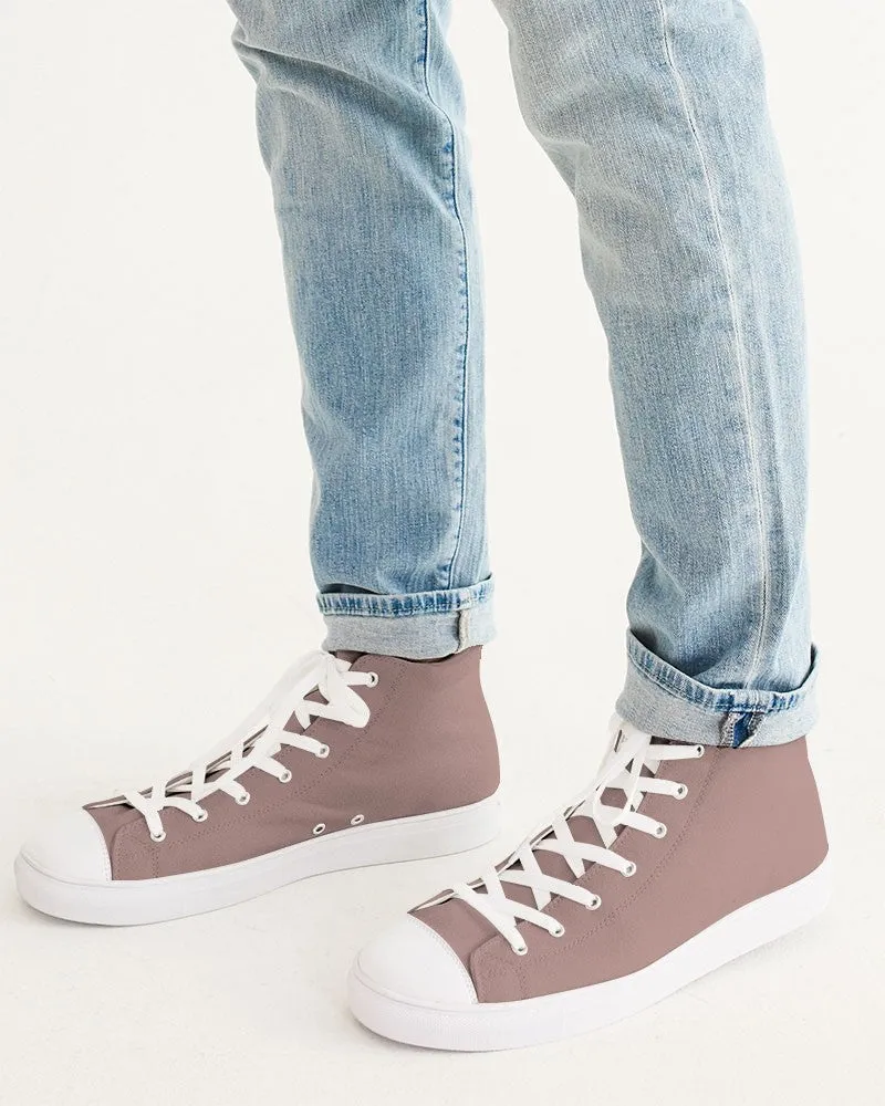 Shaded Pale Pastel Red Brown High-Top Canvas Sneakers | Men's | C0M30Y22K30