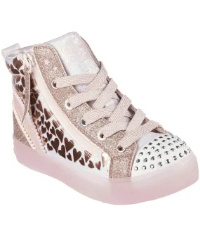 Shuffle Brights-Heart Zips in Rose Gold by Skechers