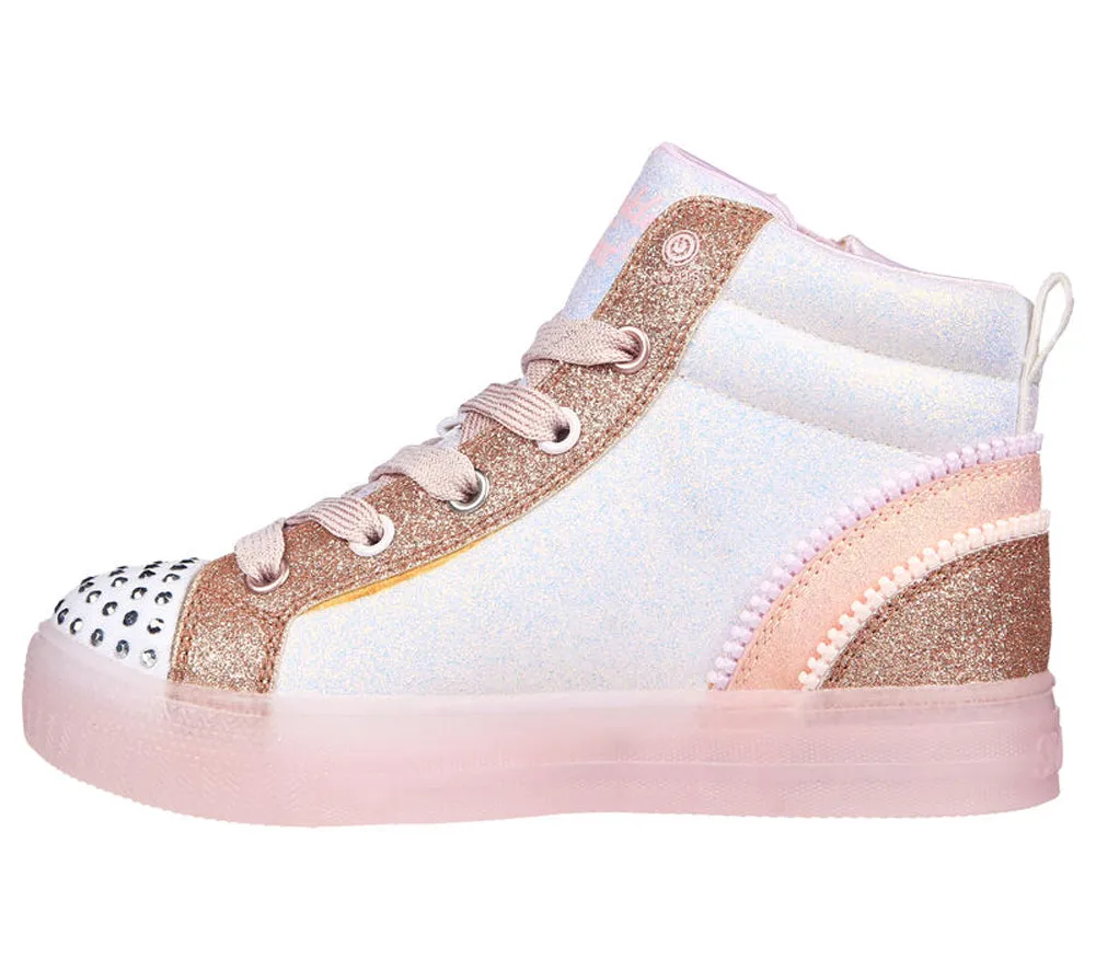 Shuffle Brights-Heart Zips in Rose Gold by Skechers