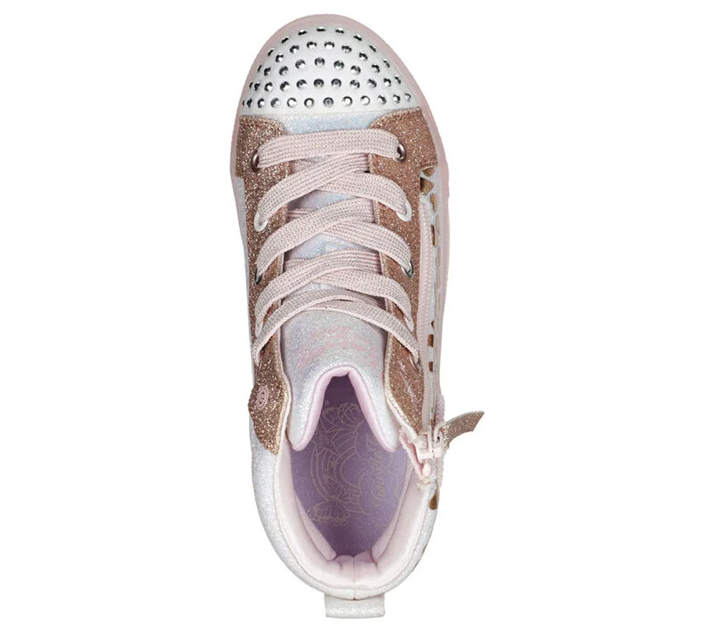 Shuffle Brights-Heart Zips in Rose Gold by Skechers