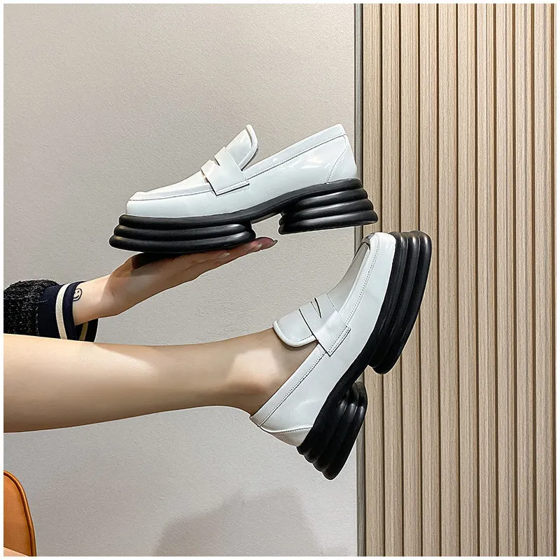 Square Toe Platform Y2K Loafers