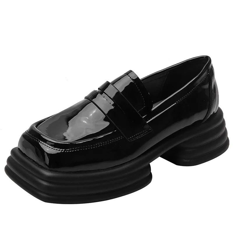 Square Toe Platform Y2K Loafers