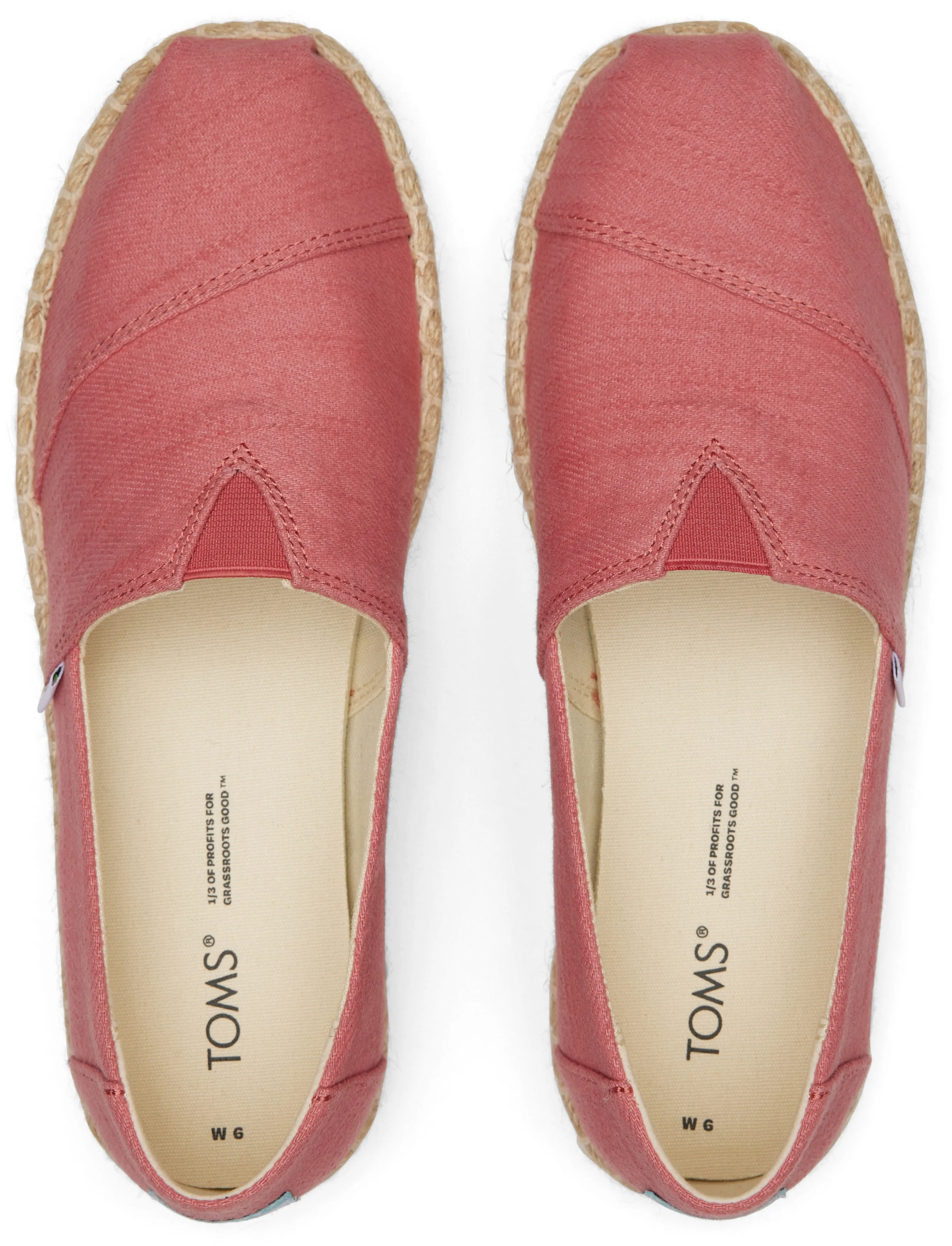 Toms Women Alpargata Platform Rope Faded Rose Heavy Twill