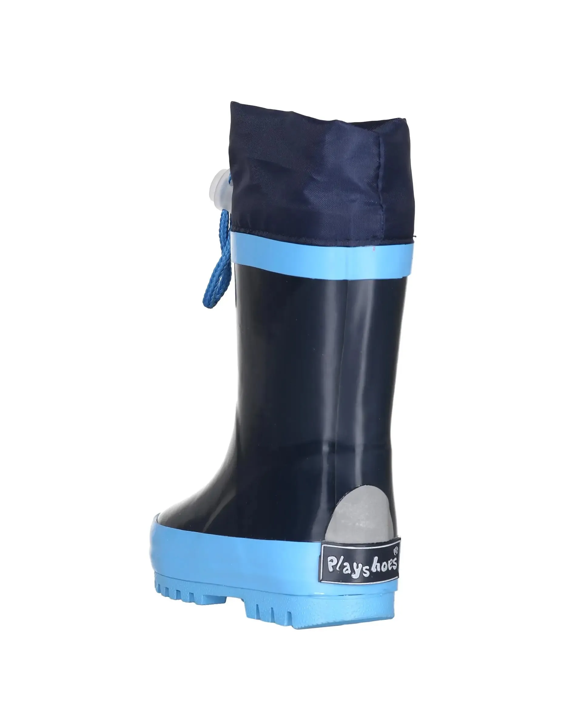 Wellington Lined Rain Boots: Marine and Turquoise