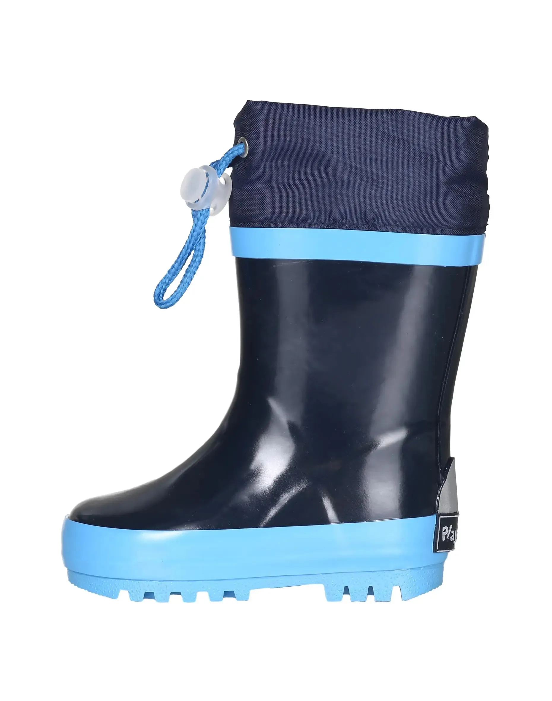 Wellington Lined Rain Boots: Marine and Turquoise