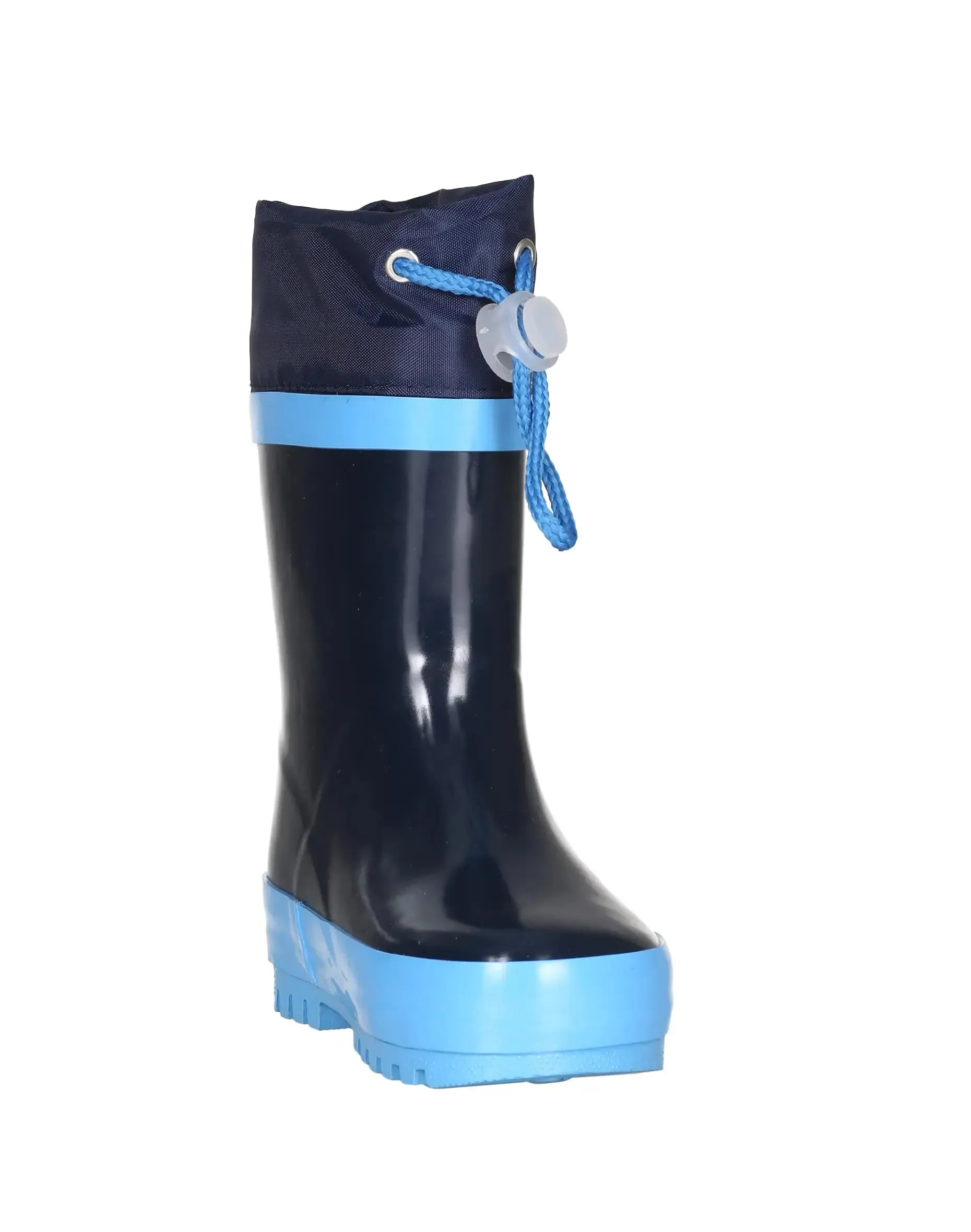 Wellington Lined Rain Boots: Marine and Turquoise