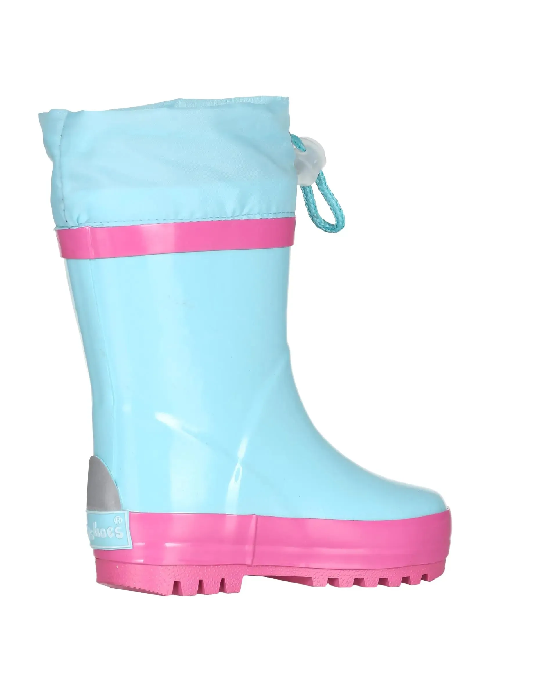 Wellington Lined Rain Boots: Turquoise and Pink